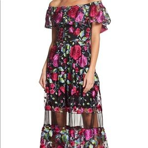 Off the Shoulder Embroidered Dress